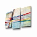 Tablou decorativ, 3PATK-102, 100% SUEDE CANVAS / Size: 20 x 39 cm (2 Pieces) / 20 x 45 cm (1 Piece) / Total Size: 66 x 45 cm / Frame: 100% Wooden (Thickness: 3 cm), Multicolor