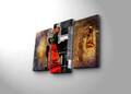 Tablou decorativ, 3PATK-103, 100% SUEDE CANVAS / Size: 20 x 39 cm (2 Pieces) / 20 x 45 cm (1 Piece) / Total Size: 66 x 45 cm / Frame: 100% Wooden (Thickness: 3 cm), Multicolor
