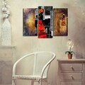 Tablou decorativ, 3PATK-103, 100% SUEDE CANVAS / Size: 20 x 39 cm (2 Pieces) / 20 x 45 cm (1 Piece) / Total Size: 66 x 45 cm / Frame: 100% Wooden (Thickness: 3 cm), Multicolor