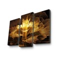 Tablou decorativ, 3PATK-107, 100% SUEDE CANVAS / Size: 20 x 39 cm (2 Pieces) / 20 x 45 cm (1 Piece) / Total Size: 66 x 45 cm / Frame: 100% Wooden (Thickness: 3 cm), Multicolor