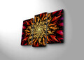 Tablou decorativ, 3PATK-108, 100% SUEDE CANVAS / Size: 20 x 39 cm (2 Pieces) / 20 x 45 cm (1 Piece) / Total Size: 66 x 45 cm / Frame: 100% Wooden (Thickness: 3 cm), Multicolor