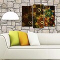 Tablou decorativ, 3PATK-109, 100% SUEDE CANVAS / Size: 20 x 39 cm (2 Pieces) / 20 x 45 cm (1 Piece) / Total Size: 66 x 45 cm / Frame: 100% Wooden (Thickness: 3 cm), Multicolor