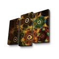 Tablou decorativ, 3PATK-109, 100% SUEDE CANVAS / Size: 20 x 39 cm (2 Pieces) / 20 x 45 cm (1 Piece) / Total Size: 66 x 45 cm / Frame: 100% Wooden (Thickness: 3 cm), Multicolor