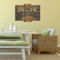 Tablou decorativ, 3PATK-110, 100% SUEDE CANVAS / Size: 20 x 39 cm (2 Pieces) / 20 x 45 cm (1 Piece) / Total Size: 66 x 45 cm / Frame: 100% Wooden (Thickness: 3 cm), Multicolor