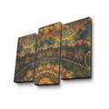 Tablou decorativ, 3PATK-110, 100% SUEDE CANVAS / Size: 20 x 39 cm (2 Pieces) / 20 x 45 cm (1 Piece) / Total Size: 66 x 45 cm / Frame: 100% Wooden (Thickness: 3 cm), Multicolor