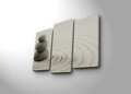 Tablou decorativ, 3PATK-81, 100% SUEDE CANVAS / Size: 20 x 39 cm (2 Pieces) / 20 x 45 cm (1 Piece) / Total Size: 66 x 45 cm / Frame: 100% Wooden (Thickness: 3 cm), Multicolor