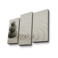 Tablou decorativ, 3PATK-81, 100% SUEDE CANVAS / Size: 20 x 39 cm (2 Pieces) / 20 x 45 cm (1 Piece) / Total Size: 66 x 45 cm / Frame: 100% Wooden (Thickness: 3 cm), Multicolor