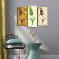 Tablou decorativ, 3PATK-82, 100% SUEDE CANVAS / Size: 20 x 39 cm (2 Pieces) / 20 x 45 cm (1 Piece) / Total Size: 66 x 45 cm / Frame: 100% Wooden (Thickness: 3 cm), Multicolor