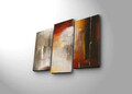 Tablou decorativ, 3PATK-83, 100% SUEDE CANVAS / Size: 20 x 39 cm (2 Pieces) / 20 x 45 cm (1 Piece) / Total Size: 66 x 45 cm / Frame: 100% Wooden (Thickness: 3 cm), Multicolor