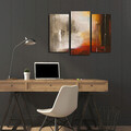 Tablou decorativ, 3PATK-83, 100% SUEDE CANVAS / Size: 20 x 39 cm (2 Pieces) / 20 x 45 cm (1 Piece) / Total Size: 66 x 45 cm / Frame: 100% Wooden (Thickness: 3 cm), Multicolor