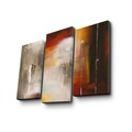 Tablou decorativ, 3PATK-83, 100% SUEDE CANVAS / Size: 20 x 39 cm (2 Pieces) / 20 x 45 cm (1 Piece) / Total Size: 66 x 45 cm / Frame: 100% Wooden (Thickness: 3 cm), Multicolor