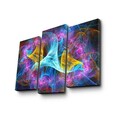 Tablou decorativ, 3PATK-84, 100% SUEDE CANVAS / Size: 20 x 39 cm (2 Pieces) / 20 x 45 cm (1 Piece) / Total Size: 66 x 45 cm / Frame: 100% Wooden (Thickness: 3 cm), Multicolor