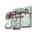 Tablou decorativ, 3PATK-90, 100% SUEDE CANVAS / Size: 20 x 39 cm (2 Pieces) / 20 x 45 cm (1 Piece) / Total Size: 66 x 45 cm / Frame: 100% Wooden (Thickness: 3 cm), Multicolor