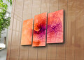 Tablou decorativ, 3PATK-93, 100% SUEDE CANVAS / Size: 20 x 39 cm (2 Pieces) / 20 x 45 cm (1 Piece) / Total Size: 66 x 45 cm / Frame: 100% Wooden (Thickness: 3 cm), Multicolor