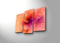 Tablou decorativ, 3PATK-93, 100% SUEDE CANVAS / Size: 20 x 39 cm (2 Pieces) / 20 x 45 cm (1 Piece) / Total Size: 66 x 45 cm / Frame: 100% Wooden (Thickness: 3 cm), Multicolor