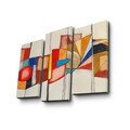 Tablou decorativ, 3PATK-97, 100% SUEDE CANVAS / Size: 20 x 39 cm (2 Pieces) / 20 x 45 cm (1 Piece) / Total Size: 66 x 45 cm / Frame: 100% Wooden (Thickness: 3 cm), Multicolor