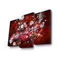 Tablou decorativ, 3PATK-98, 100% SUEDE CANVAS / Size: 20 x 39 cm (2 Pieces) / 20 x 45 cm (1 Piece) / Total Size: 66 x 45 cm / Frame: 100% Wooden (Thickness: 3 cm), Multicolor