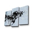 Tablou decorativ, 3PATK-99, 100% SUEDE CANVAS / Size: 20 x 39 cm (2 Pieces) / 20 x 45 cm (1 Piece) / Total Size: 66 x 45 cm / Frame: 100% Wooden (Thickness: 3 cm), Multicolor