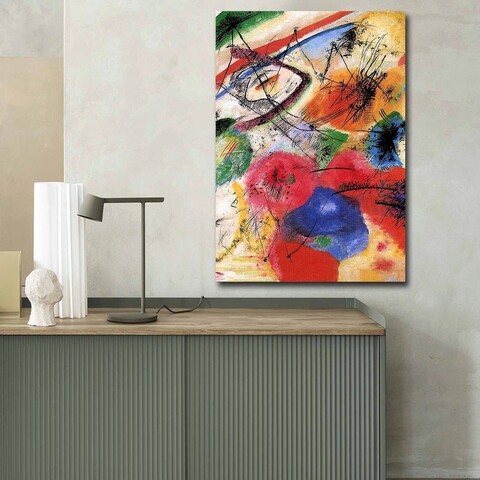 Tablou decorativ, 70100FAMOUSART-065, PÂNZĂ 100% PIELE ÎNTOARSĂ / Dimensiune: 70 x 100 cm / Rama: 100% Lemn (Grosime: 3 cm), Multicolor