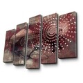 Tablou decorativ, 5PATK-216, 100% SUEDE CANVAS / Size: 19 x 70 cm (1 Piece) / 19 x 60 cm (2 Pieces) / 19 x 50 cm (2 Pieces) / Total Size: 105 x 70 cm / Frame: 100% Wooden (Thickness: 3 cm), Multicolor