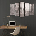 Tablou decorativ, 5PATK-219, 100% SUEDE CANVAS / Size: 19 x 70 cm (1 Piece) / 19 x 60 cm (2 Pieces) / 19 x 50 cm (2 Pieces) / Total Size: 105 x 70 cm / Frame: 100% Wooden (Thickness: 3 cm), Multicolor