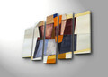 Tablou decorativ, 5PATK-224, 100% SUEDE CANVAS / Size: 19 x 70 cm (1 Piece) / 19 x 60 cm (2 Pieces) / 19 x 50 cm (2 Pieces) / Total Size: 105 x 70 cm / Frame: 100% Wooden (Thickness: 3 cm), Multicolor