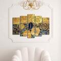 Tablou decorativ, 5PATK-234, 100% SUEDE CANVAS / Size: 19 x 70 cm (1 Piece) / 19 x 60 cm (2 Pieces) / 19 x 50 cm (2 Pieces) / Total Size: 105 x 70 cm / Frame: 100% Wooden (Thickness: 3 cm), Multicolor