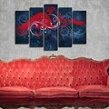 Tablou decorativ, 5PATK-238, 100% SUEDE CANVAS / Size: 19 x 70 cm (1 Piece) / 19 x 60 cm (2 Pieces) / 19 x 50 cm (2 Pieces) / Total Size: 105 x 70 cm / Frame: 100% Wooden (Thickness: 3 cm), Multicolor