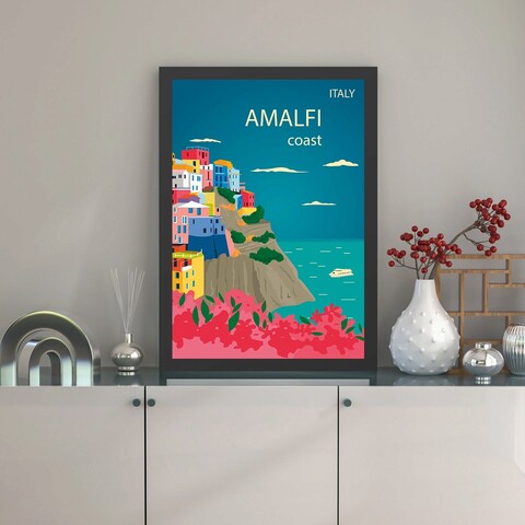 Tablou decorativ, Amalfi (35 x 45), Polistiren, Multicolor