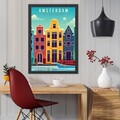 Tablou decorativ, Amsterdam (35 x 45), Polistiren, Multicolor