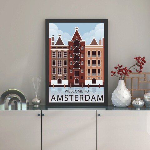 Tablou decorativ, Amsterdam 2 (35 x 45), Polistiren, Multicolor