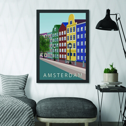 Tablou decorativ, Amsterdam 4 (35 x 45), Polistiren, Multicolor