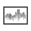 Tablou decorativ, Buildings (35 x 45), Polistiren, Alb/Negru