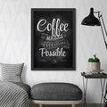 Tablou decorativ, Coffee 2 (35 x 45), Polistiren, Alb/Negru