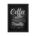 Tablou decorativ, Coffee 2 (35 x 45), Polistiren, Alb/Negru