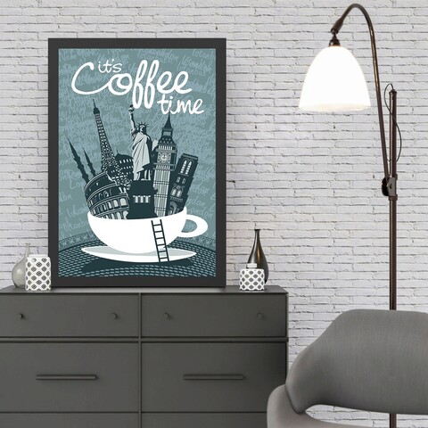 Tablou decorativ, Coffee Time (35 x 45), Polistiren, Multicolor