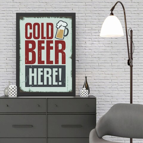 Tablou decorativ, Cold Beer (35 x 45), Polistiren, Multicolor