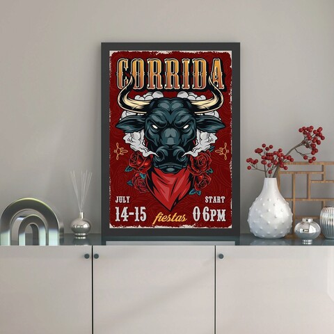 Tablou decorativ, Corrida (35 x 45), Polistiren, Multicolor