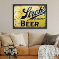 Tablou decorativ, Detroit Beer (35 x 45), Polistiren, Galben / Albastru închis