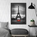 Tablou decorativ, Eiffel Tower (35 x 45), Polistiren, Negru/Rosu