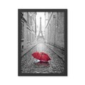 Tablou decorativ, Eiffel Tower 2 (35 x 45), Polistiren, Negru/Rosu