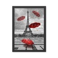 Tablou decorativ, Eiffel Tower 3 (35 x 45), Polistiren, Negru/Rosu