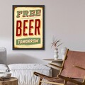 Tablou decorativ, Free Beer (35 x 45), Polistiren, Verde / Roșu / Crem