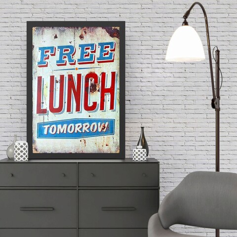 Tablou decorativ, Free Lunch (35 x 45), Polistiren, Multicolor