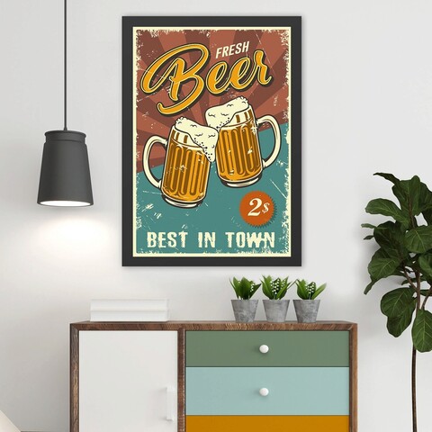 Tablou decorativ, Fresh Beer (35 x 45), Polistiren, Multicolor
