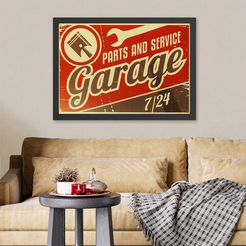 Tablou decorativ, Garage 7/24 (35 x 45), Polistiren, Multicolor