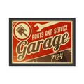 Tablou decorativ, Garage 7/24 (35 x 45), Polistiren, Multicolor