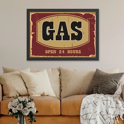 Tablou decorativ, Gas (35 x 45), Polistiren, Roșu / Muștar / Negru
