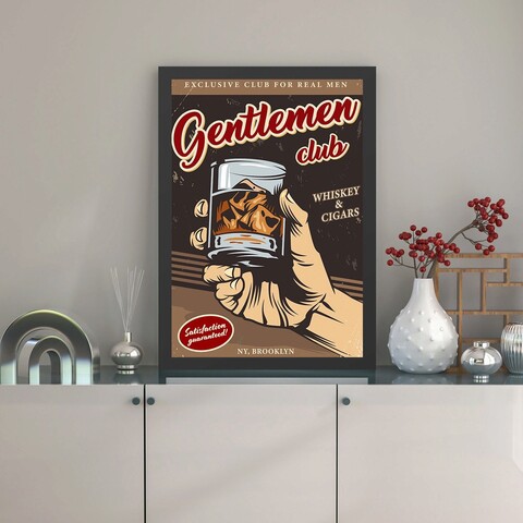 Tablou decorativ, Gentlemen Club (35 x 45), Polistiren, Multicolor