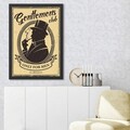 Tablou decorativ, Gentlemen's Club (35 x 45), Polistiren, Galben/Negru